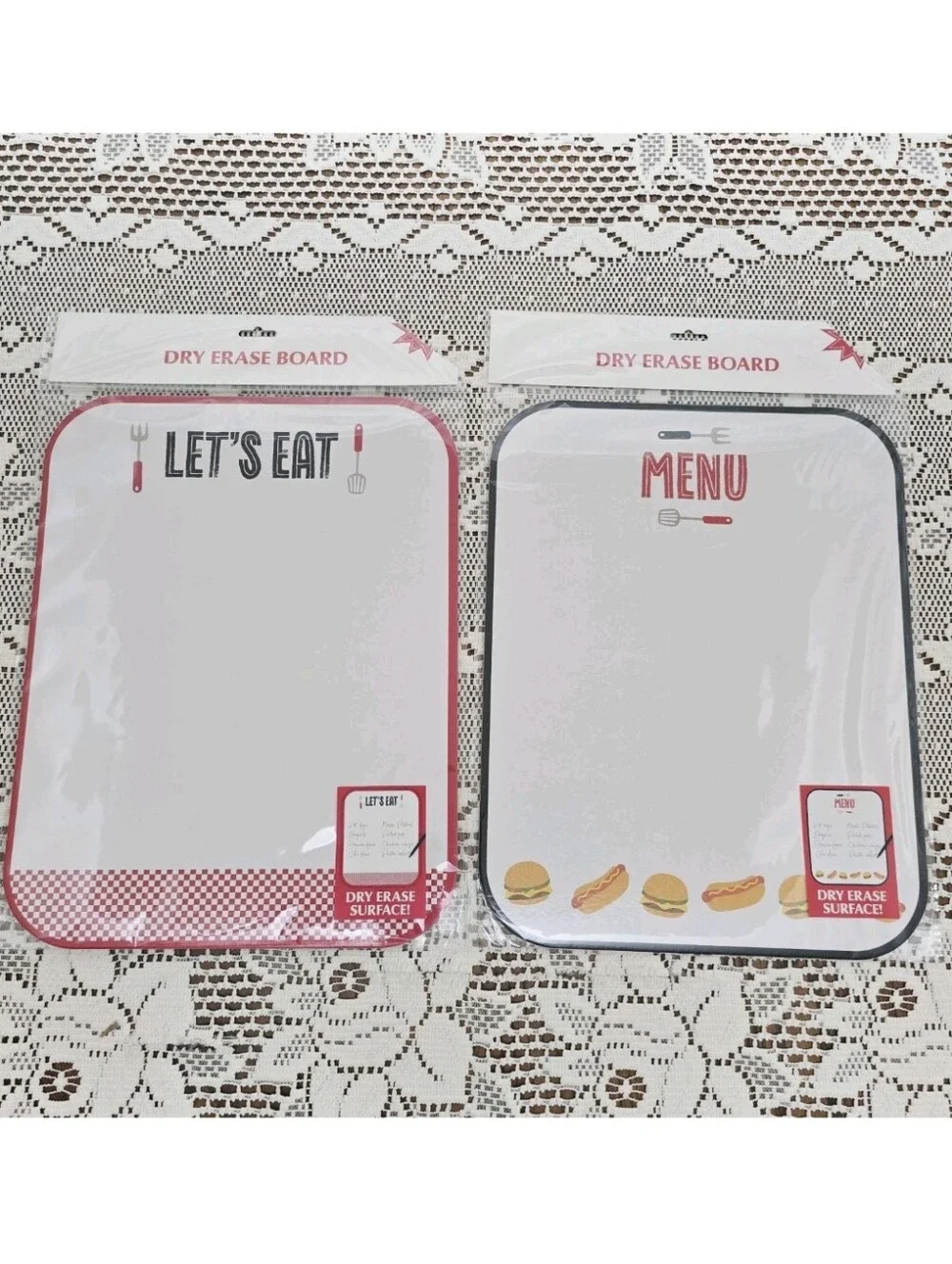 2 New Menu Dry Erase Boards 13x10 Summer Party BBQ Cookout Grill Tailgate Decor
